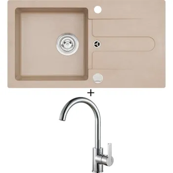 Granitový dřez Granitový dřez SET Alveus CORTINA 110 beige 55 + Alveus TONIA chrom
