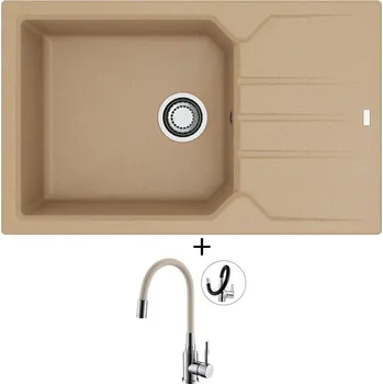 Granitový dřez Granitový dřez SET Alveus RECORD 40 beige 55 + Alveus MINTAS chrom/béžová