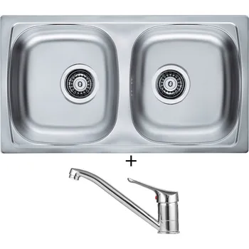 Nerezový dřez Nerezový dřez SET Alveus BASIC 160 3 1/2 tkaná struktura + Alveus RIVIERA X chrom