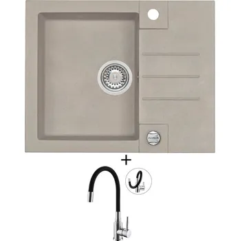 Granitový dřez Granitový dřez SET Alveus ROCK 30 pebble 02 + Alveus MINTAS chrom/černá