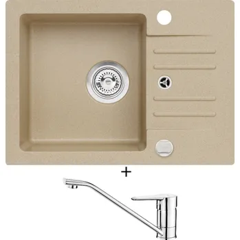 Granitový dřez Granitový dřez SET Alveus CORTINA 40 beige 55 + Deante CORIO BFC 060M chrom