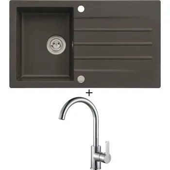Granitový dřez Granitový dřez SET Alveus CORTINA 130 black 91 + Alveus TONIA chrom