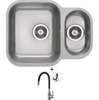 Nerezový dřez Dřez pod desku SET Alveus DUO 70 nerez + Alveus MINTAS nerez/černá