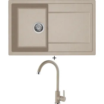 Granitový dřez Granitový dřez SET Elleci LIFE 300 G51 avena + Elleci C01 CADDY G51 avena