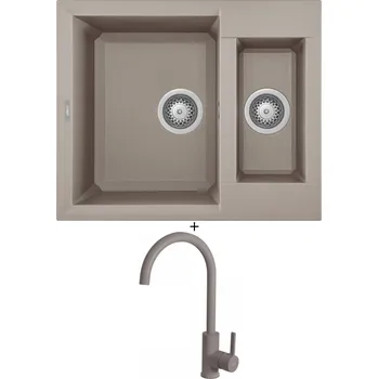 Granitový dřez Granitový dřez SET Elleci EASY 150 G43 tortora + Elleci C01 CADDY G43 tortora