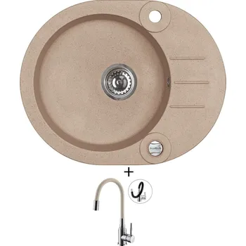 Granitový dřez Granitový dřez SET Alveus ROLL 40 beige 55 + Alveus MINTAS chrom/béžová