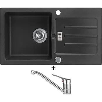 Granitový dřez Granitový dřez SET Alveus VICTORIA 30 black 91 + Alveus RIVIERA X chrom