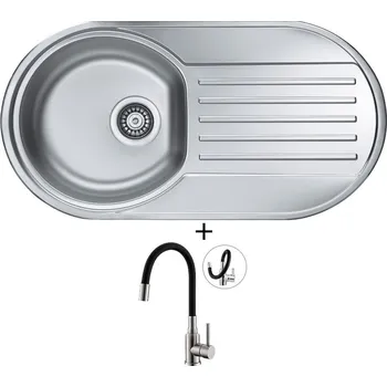 Nerezový dřez Nerezový dřez SET Alveus FORM 40 tkaná struktura + Alveus MINTAS nerez/černá