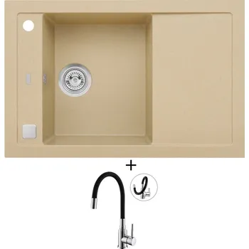 Granitový dřez Granitový dřez SET Alveus FORMIC 30 beige 55 + Alveus MINTAS chrom/černá