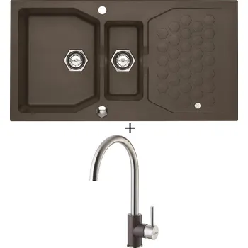 Kuchyňský dřez Granitový dřez SET Alveus SENSUAL 70 chocolate 03 + Alveus ELZA chocolate 03