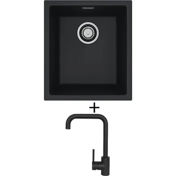 Granitový dřez Dřez pod desku SET Alveus OMNI 10 černá matná + Alveus OZ černá matná