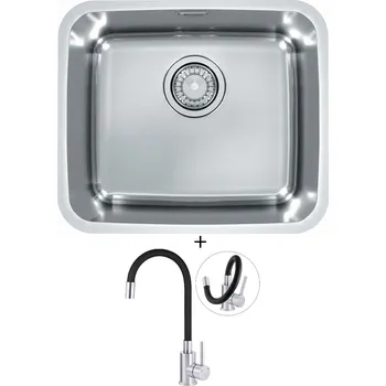 Nerezový dřez Dřez pod desku SET Alveus LUNO 20 nerez + Deante NEO LUNO BOC B720 nerez