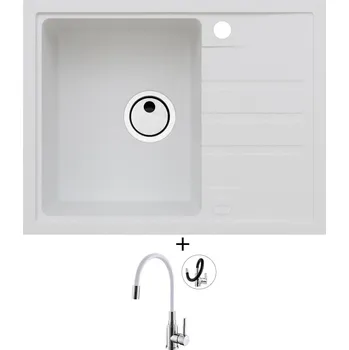 Granitový dřez Granitový dřez SET Alveus INTERMEZZO 30 white 11 + Alveus MINTAS chrom/bílá