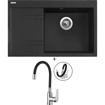 Granitový dřez Granitový dřez SET Sinks RIM 780 P granblack + Kuchinox ELZA BKE 761 chrom/černá