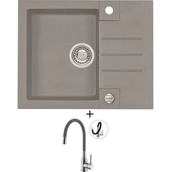 Granitový dřez Granitový dřez SET Alveus ROCK 30 beton 81 + Alveus MINTAS chrom/šedá