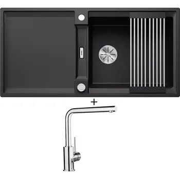 Granitový dřez SET Blanco ADIRA XL 6 S černá s excentrem 527617 + Blanco MILA chrom 519414