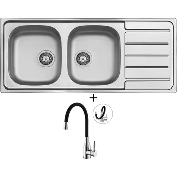 Nerezový dřez Nerezový dřez SET Alveus LINE 100 nerez + Alveus MINTAS chrom/černá