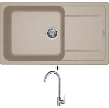 Granitový dřez Granitový dřez SET Elleci LIFE 410 G51 avena + Laveo BONA BAB 268D nerez