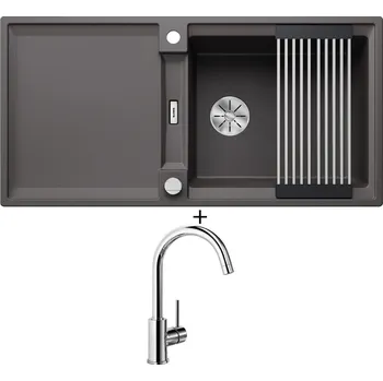 Granitový dřez Granitový dřez SET Blanco ADIRA XL 6 S šedá skála s excentrem 527619 + Blanco MIDA chrom 517742