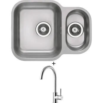 Granitový dřez Dřez pod desku SET Alveus DUO 70 nerez + Alveus ROXA chrom