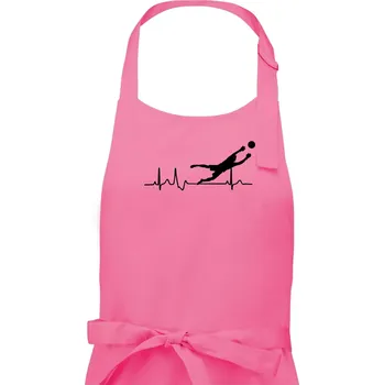 Kuchyňská zástěra Ekg fotbal brankář - Pánská zástěra na vaření - Univerzální velikost ( Růžová )