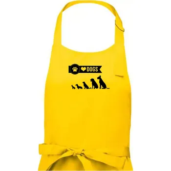 Kuchyňská zástěra I love dogs - tlapka - Pánská zástěra na vaření - Univerzální velikost ( Žlutá )