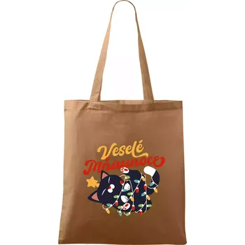 Nákupní taška Veselé Mňaunoce - Taška bavlněná - 42 x 38 cm ( Cappuccino )