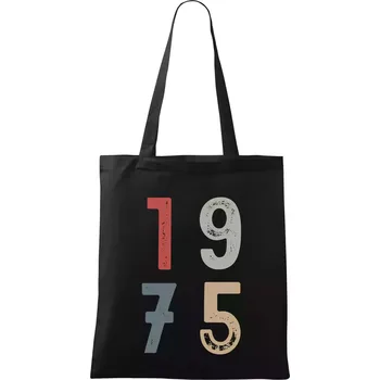 Nákupní taška Vintage číslice 1975 - Taška bavlněná - 42 x 38 cm ( Černá )