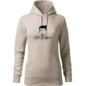 Dámská mikina Na pána - Mikina dámská Cape s kapucí - M ( Ledově šedá )