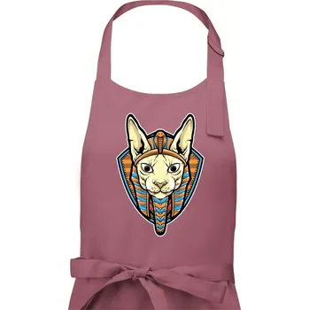 Kuchyňská zástěra Egyptská kočka - Dámská zástěra na vaření - Univerzální velikost ( Starorůžová )