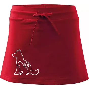 Dámská sukně Kočkopes - Sportovní sukně - two in one - L ( Červená )
