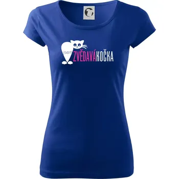 Dámské tričko Jsem zvědavá kočka - Dámské triko Pure - XS ( Královská modrá )