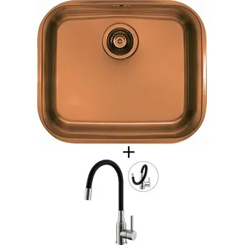 Granitový dřez Dřez pod desku SET Alveus VARIANT 10 Monarch copper + Alveus MINTAS nerez/černá