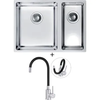 Nerezový dřez Dřez pod desku SET Alveus KOMBINO 120 U nerez + Deante NEO LUNO BOC B720 nerez