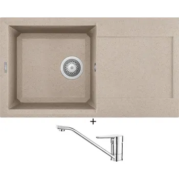Granitový dřez Granitový dřez SET Elleci EASY 290 G51 avena + Deante CORIO BFC 060M chrom