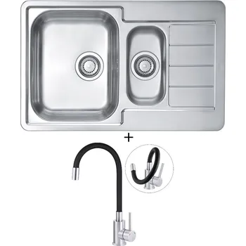 Nerezový dřez Nerezový dřez SET Alveus LINE 70 tkaná struktura + Deante NEO LUNO BOC B720 nerez