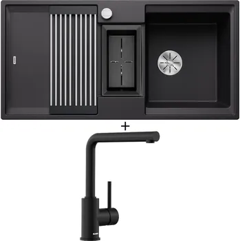 Granitový dřez Granitový dřez SET Blanco ADIRA 6 S černá s excentrem 527601 + Blanco MILA černá matná 526657