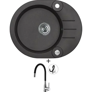 Granitový dřez Granitový dřez SET Alveus ROLL 40 black 91 + Alveus MINTAS chrom/černá