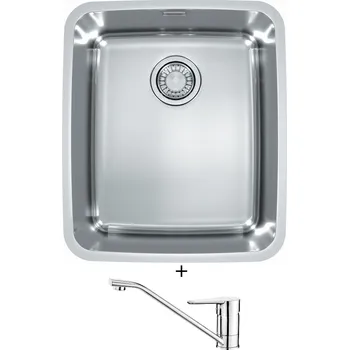 Granitový dřez Dřez pod desku SET Alveus LUNO 40 nerez + Deante CORIO BFC 060M chrom