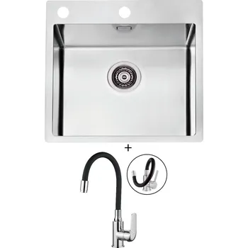 Nerezový dřez Nerezový dřez SET Alveus PURE 30 nerez + Kuchinox ELZA BKE 761 chrom/černá