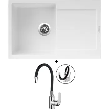 Kuchyňský dřez Granitový dřez SET Sinks ULTIMA 790 milk + Kuchinox ELZA BKE 761 chrom/černá