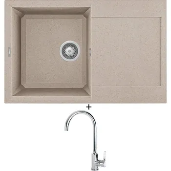 Granitový dřez Granitový dřez SET Elleci EASY 300 G51 avena + Elleci C01 CADDY chrom