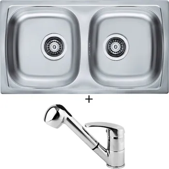 Nerezový dřez Nerezový dřez SET Alveus BASIC 160 3 1/2 tkaná struktura + Alveus OAZA chrom