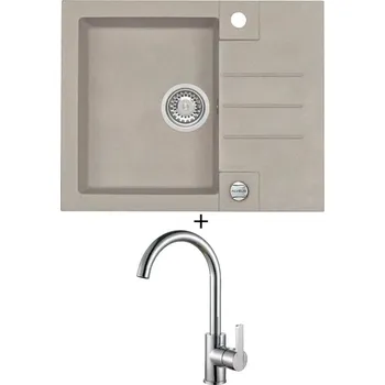 Granitový dřez Granitový dřez SET Alveus ROCK 30 pebble 02 + Alveus TONIA chrom