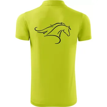 Pánská košile Kůň - bežící silueta hlavy - Polokošile Victory sportovní (dresovina) - 3XL ( Limetková )