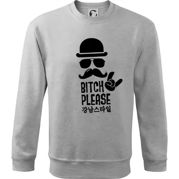 Chlapecké tričko Bitch please! Mustache - Mikina Essential dětská - 158 cm/12 let ( Světlešedý Melír )