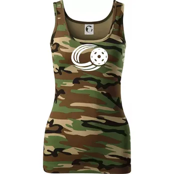 Dámské tričko Florbal míček - Dámské Maskáčové tílko - XS ( Hnědý maskáč )