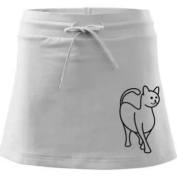 Dámská sukně Ladná kočka - Sportovní sukně - two in one - M ( Bílá )