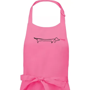 Kuchyňská zástěra Jezevčík - kreslený - Dámská zástěra na vaření - Univerzální velikost ( Růžová )