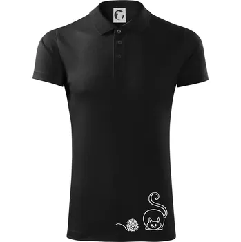 Pánská košile Kočka klubíčko - Polokošile Victory sportovní (dresovina) - L ( Černá )